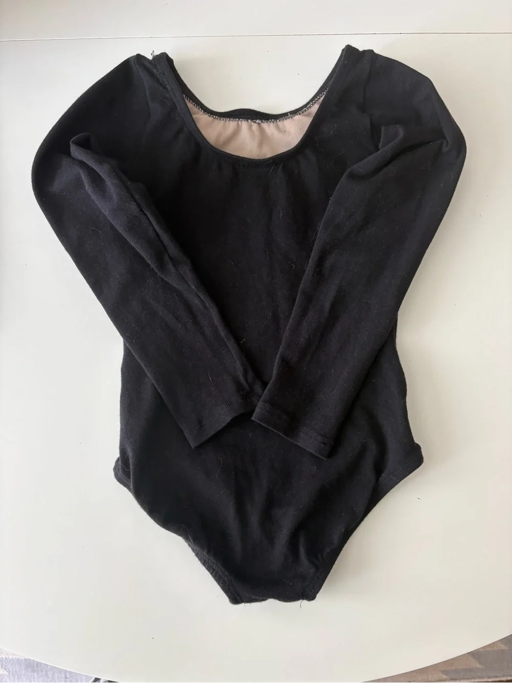 Girls Long-Sleeve Black One-Piece Leotard